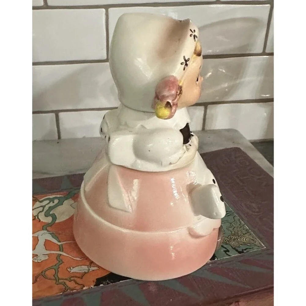 Vintage Enesco Dutch Girl Stacking Measuring Cups Ceramic Japan Mid Century 1950